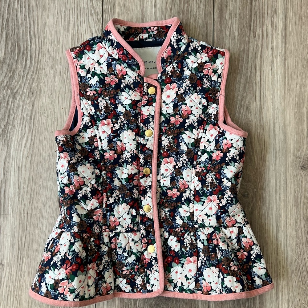 Janie and Jack floral vest. Size 5-6. EUC